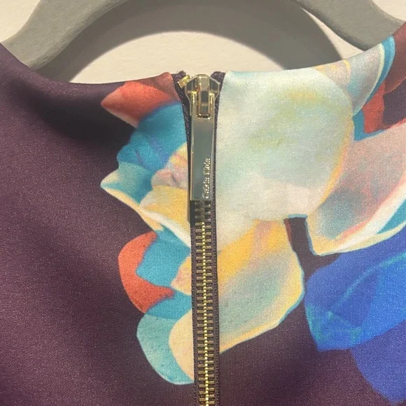 Calvin Klein Sleeveless Floral Sheath Dress - Purple - Size 6 - Picture 4 of 7